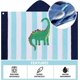 thumbnail image 4 of Toalla de playa con capucha para niños, 100% algodón, envoltura de 50 x 30 pulgadas, cobertura para niños pequeños, niñas y niños de 3 a 12 años (dinosaurio rayado), 4 of 5
