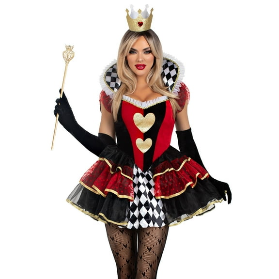 Leg Avenue Women's Queen of Hearts Halloween Costume, Multicolor, Small