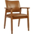 thumbnail image 3 of NOBPEINT Mid-Century Dining Side Chair with Faux Leather Seat in Brown, Arm Chair in Walnut, 3 of 18