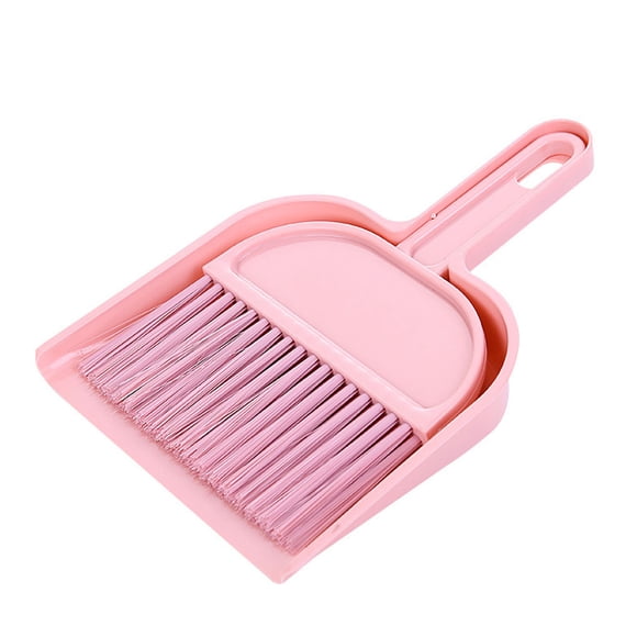 Juego de escoba recogedor Injueey Mini cepillo de cerdas suaves Rosa 20 cm