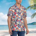 thumbnail image 3 of Pofeuu music Skull record Retro Print Hawaiian Shirt for Men Sleeves Casual Button Down Summer Beach Dress Shirts T-Shirts,XX-Large, 3 of 7