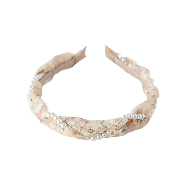 Diademas para mujer Diademas tejidas con perlas de plástico Diademas tradicionales Diademas lindas Adecuadas para niñas y mujeres una diadema