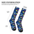 thumbnail image 2 of Lsque Cartoon Shark Pattern Sport Compression Socks for Men & Women 15-20 mmHg Knee High Nurse Pregnant Running Medical and Travel Athletic, 2 of 6