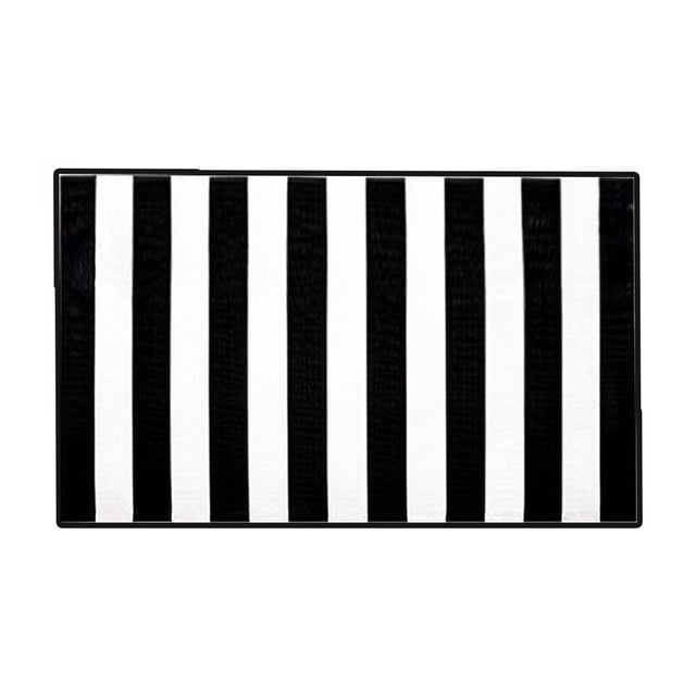 Black Striped Outdoor Rug 16X24In Halloween Thanksgiving Polyester Doormat Non Slip Porch Mat Fall Decor Layered Design For Entryway Patio Farmhouse