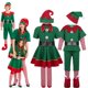 thumbnail image 5 of Disfraz familiar de elfo de Navidad para hombres, mujeres, niñas y niños, traje de juego de rol, ropa de rendimiento de fiesta de Santa Claus verde, 5 of 5