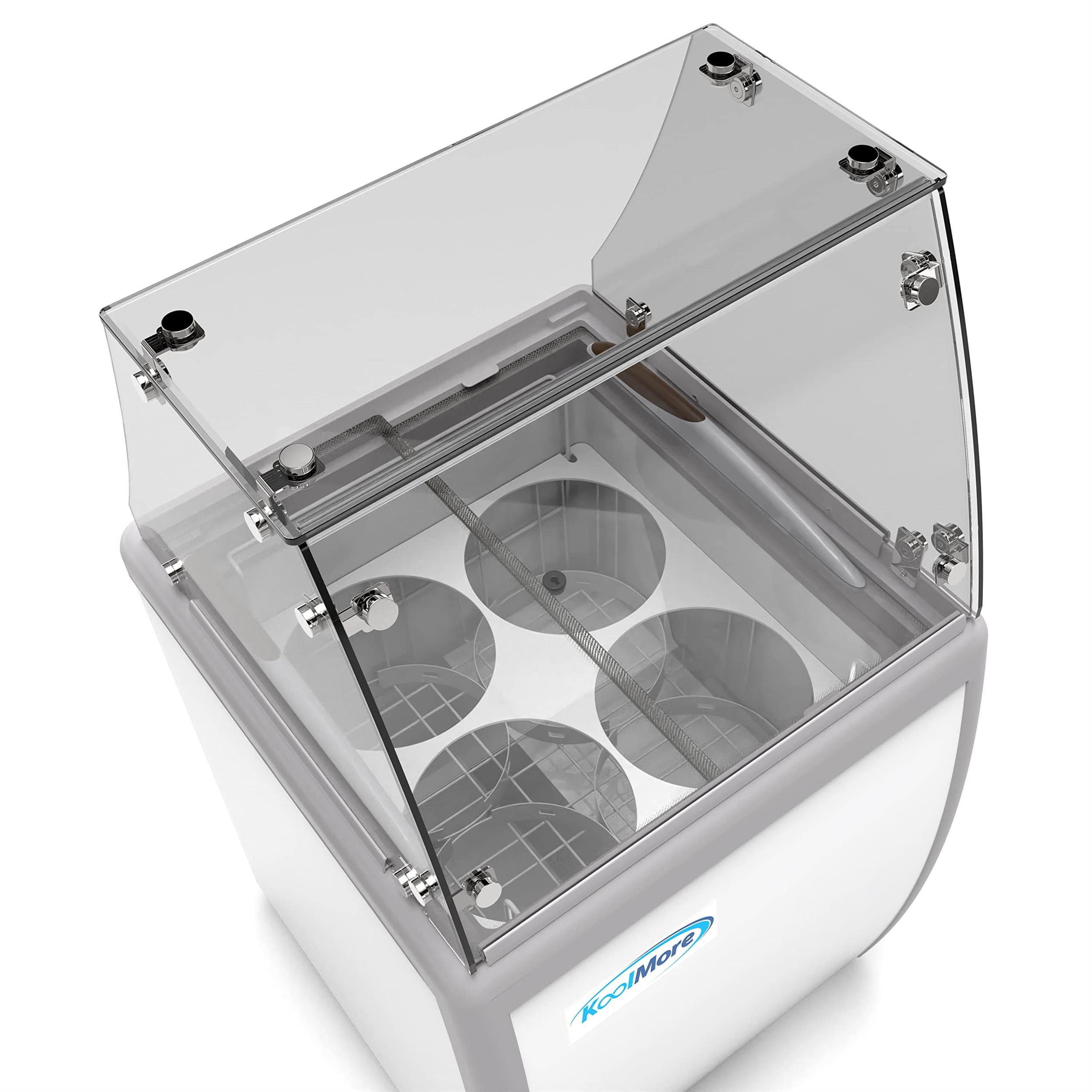 Pemberly Row 26 in. 4 Tub Ice Cream Dipping Cabinet Display Freezer-6 cu. ft.