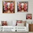 thumbnail image 4 of Designart "Glamour Portrait of Woman with Pink Butterflies I" Fashion Framed Wall Art Decor - Glam Pink Woman Glam Entryway Framed Wall Art, 4 of 6