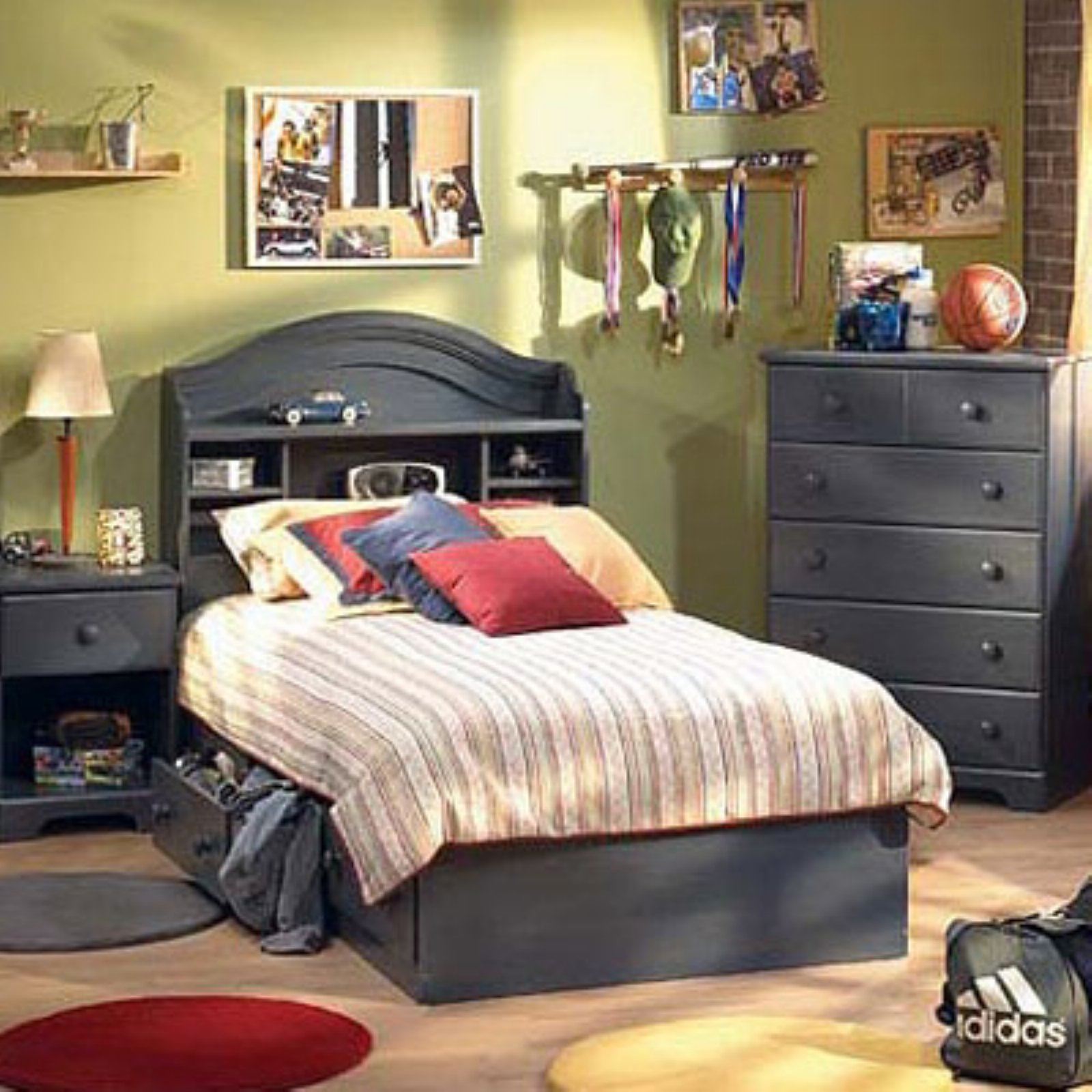 South Shore Summer Breeze Mates Twin Blueberry Bookcase Bed Collection - image 1 of 4