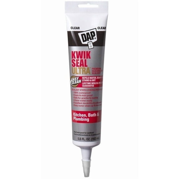 Dap Kwik Seal Ultra Clear Siliconized Acrylic Kitchen and Bath Caulk Sealant 5.5 oz.