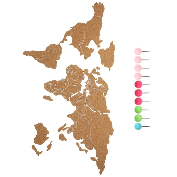 Minkissy pin board world map for office Cork Board World Map for Work 1 Set