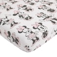 thumbnail image 3 of Disney Minnie Mouse 6 Piece Nursery Crib Bedding Set, Comforter, Two 100% Cotton Fitted Crib Sheets, Dust Ruffle, Baby Blanket, Changing Pad Cover, Pink, Grey & White, 3 of 5