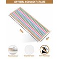 thumbnail image 6 of Pink Green Blue Stair Treads Non Slip for Steps Colorful Strip 4 Pcs Reusable Adhesive Stair Runner Mats for Dogs Elders Carpet Treads Rugs for Staircase 8x30 In, 6 of 7