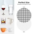 thumbnail image 6 of Yiaed Gray Checkboard Print Leather Coasters for Drinks - Cup Coasters Coffee Table Kitchen Table Bar, Home & Office Gifts Handmade Drink Coasters-Round Shape, 6 of 6