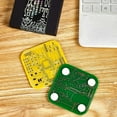 thumbnail image 2 of Coasters for Drinks in PCB-Design Yellow Coasters Decor with Immersion Gold Circuit Board Coasters for Coffee Table Gamer Bar Office Cute Stuff for Boyfriend Geeky Engineer Dad Men (2 x Yellow/Pack), 2 of 4