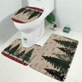 thumbnail image 2 of Red and Green Christmas Pattern Bathroom Rugs Sets 3 Piece,Toilet Cover Set,Absorbent Non Slip Bathroom Mats Sets with U-Shaped Contour Rug Toilet Rug Set, 2 of 5