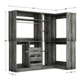 thumbnail image 2 of Homieasy Closet System with 2 Sets, 72'' Freestanding Closet Organizer with Corner, Wood Wardrobe Closet with Drawers and Hanging Rods, Heavy Duty Garment Rack for Closet/Bedroom, Black Oak, 2 of 8