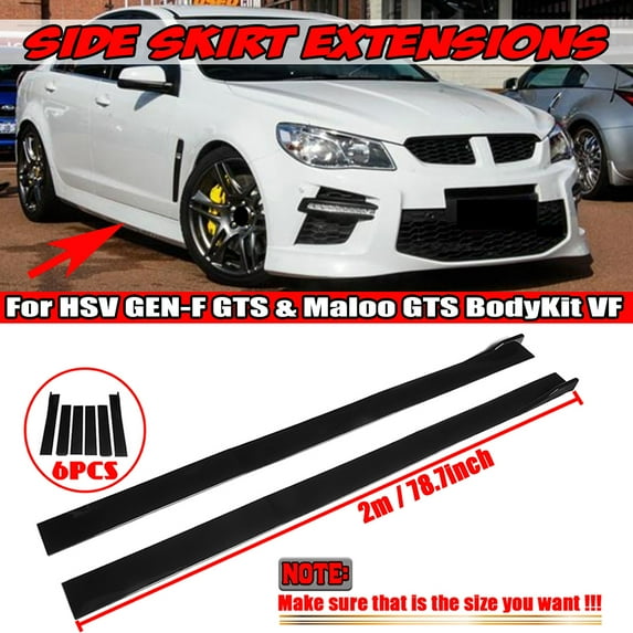 For Universal Side Skirt Body Kit Extensions RockerPanel Splitters(2/2.2M)
