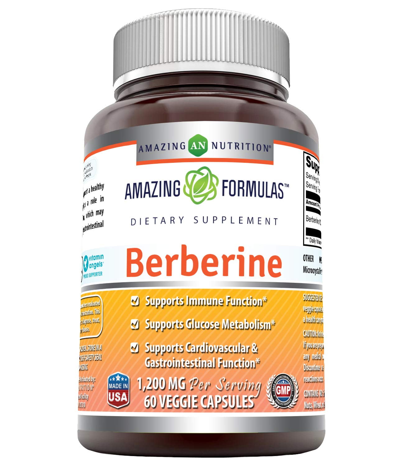Amazing Formulas Berberine 1200 mg per Serving (60 Veggie Capsules