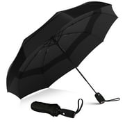 Repel Umbrella Windproof Travel Umbrella, Backpack, Car, Purse Umbrellas for Rain, Wind Resistant, Small, Compact, Light, Automatic, Strong, Mini, Folding and Portable, Men and Women, Black
