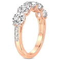 thumbnail image 3 of IGI Certified Round Shape Lab Grown Diamond Anniversary Band Ring For Women | 5 Stone 3 CT TW 14K Rose Gold | FG-VS Quality Camille Friendly Diamonds Band Ring, 3 of 5