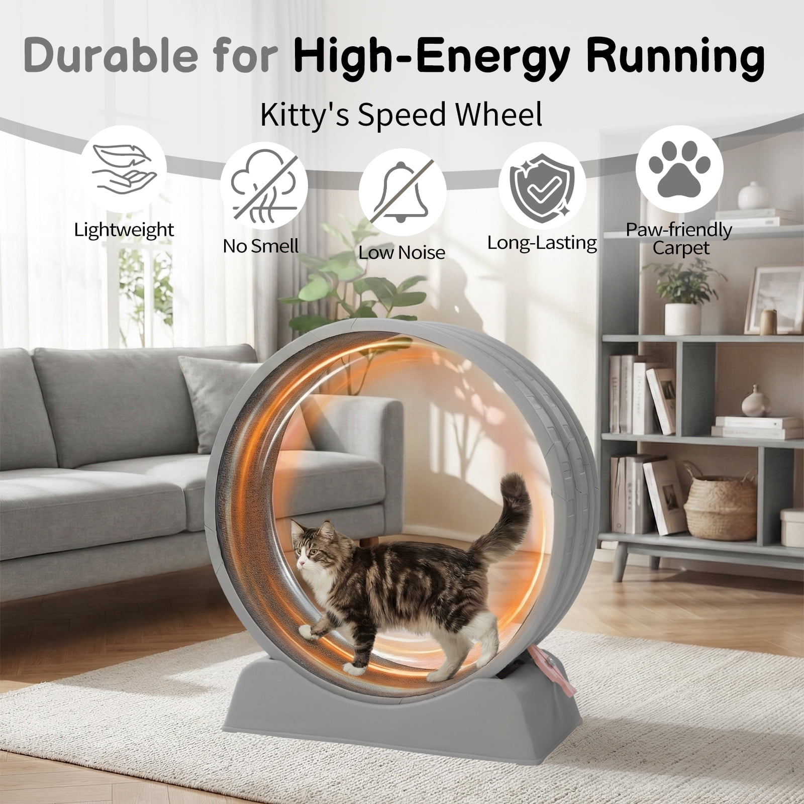 キャットウォーク Ktaxon 31in Cat Treadmill Exercise Wheel, Gray Fitness Running