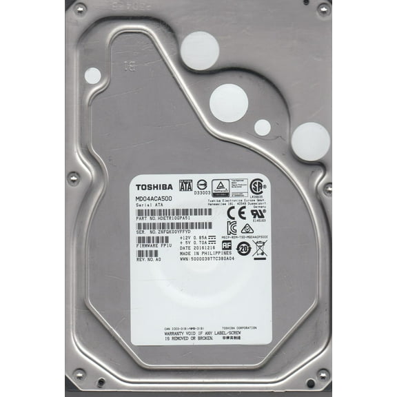 MD04ACA500, FP1U, HDETR10GPA51, Toshiba 5TB SATA 3.5 Hard Drive