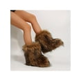 thumbnail image 4 of Women's Faux fur Boot Furry Fluffy Short Snow Boot Mid-Calf Boots Warm Comfortable Outdoor Flat Shoes, 4 of 7