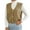 Khaki, variant on UAMVSH Women Knit V-Neck Cropped Sweater Vest Lightweight Fall Sleeveless Button down Casual Cardigan Baggy Work Daily Jackets(Small,Khaki)