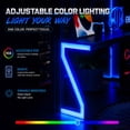 thumbnail image 5 of Belleamave Full Size Metal Loft Bed with L-Shaped Desk, LED Z-Lights, Gaming Loft with USB Charging Station, Pull-Out Computer Tray, Full Loft Bed with Storage Stairs, No Box Spring Needed, Black, 5 of 13