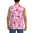 thumbnail image 4 of Balery Breast Cancer Ribbons Awareness Men's Sleeveless Muscle Shirts Workout Tank Top, Moisture Wicking, Odor Protection-X-Large, 4 of 8