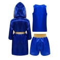 thumbnail image 2 of Miaeowve Tenue de Boxe pour Garçons Costume de Jeu de Rôle Robe de Boxe à Capuche en Satin avec Débardeur Sans Manches et Short Bleu 14, 2 of 5