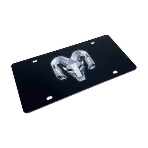 RAM 3D Logo Black Acrylic License Plate Official Licensed