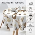 thumbnail image 5 of Easter Day Tablecloth 60 Inch Round, Brown Bunny Table Cloth, Eggs Love Heart Tablecloths Polyester Fabric Farmhouse Decorative for Spring Home Kitchen Dining Party, 5 of 6