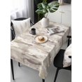 thumbnail image 6 of Abstract Brown Table Cloth, Retro Country Rustic Street Oil Paint Art Waterproof Tablecloth for Rectangle Tables, Reusable Washable Fabric Table Cover for Restaurant Kitchen Dining Tables 54"x108", 6 of 6