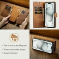 thumbnail image 4 of Allytech Wallet Case for iPhone 15 Plus with 3 Card Slots & Cash Pocket, 2 in 1 Detachable Strong Magnetic Case, Retro PU Leather Shockproof Magnetic Clasp Slim Protective Shell - Brown, 4 of 8