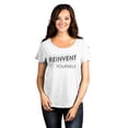 thumbnail image 2 of Reinvent Yourself Women's Fashion Slouchy Dolman T-Shirt Tee Heather White 2X-Large, 2 of 5
