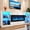White-94.5‘’, variant on Blotout 82'' Fireplace TV Stand for 90/95''TV with 50'' Fireplace, LED Modern High Gloss Entertainment Center with Power Outlet, 4 Drawers, Adjustable Shelf, 2-Tier TV Console Cabinet, Black