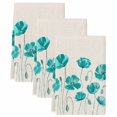 thumbnail image 2 of Turquoise Flowers Kitchen Towels Set of 3, Spring Retro Watercolor Botanical Floral Absorbent Dish Towels for Kitchen, Microfiber Hand Towel, Quick Drying Tea Towel for Cleaning Decorative Dishcloths, 2 of 7
