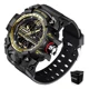 thumbnail image 1 of Reloj Sanda-3133 Impermeable Casual Correa Militar Color Negro/Dorado, 1 of 7