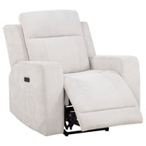 Kennett Chenille Upholstered Power Recliner Chair Ivory
