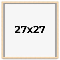 27x27 Frame Beige Real Wood Picture Frame Width 0.75 inches | Interior Frame Depth 0.5 inches |