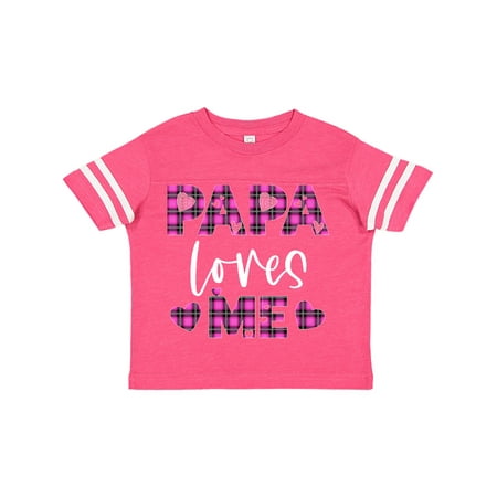 

Inktastic My Papa Loves Me Hearts in Pink Plaid Gift Toddler Boy or Toddler Girl T-Shirt