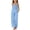 Light Blue, variant on Miluxas Girls Linen Outfit 2 Piece Sleeveless Cami Top and Wide Leg Pants Set Kids Solid Casual Summer Beach Vacation Clothes Purple 170