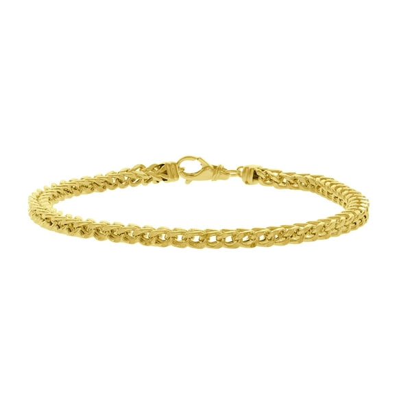 JewelStop 14k Solid Yellow Gold 3.9 mm Square Franco Chain Bracelet 8.75" Lobster Claw Clasp - 7.4gr.