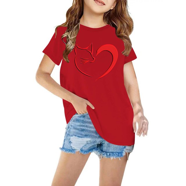 RXIRUCGD T-shirt Imprimé Halloween pour Tout-Petits Garçons Filles Mode Mignon Col Rond Manches Courtes (Rouge, Taille : 3 Ans)