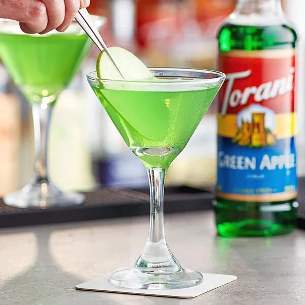 Torani Green Apple Flavouring Syrup, 25.4 fl oz (750ml) Glass Bottle with Absol Gold Pump
