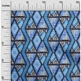 thumbnail image 2 of oneOone Rayon Medium Blue Fabric Geometric Mix Texture Craft Projects Decor Fabric Printed By The Yard 56 Inch Wide, 2 of 4