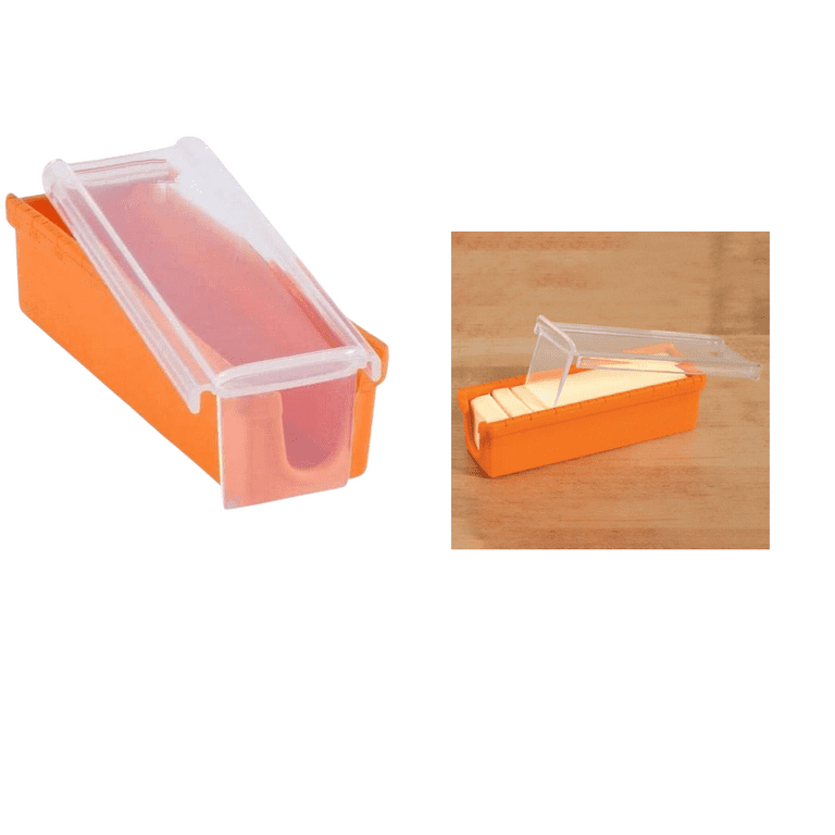 Gwong Butter Box Sealed Fresh-keeping PE Cheese Keeper with Cutter Slicer for Kitchen, Size: One size, White