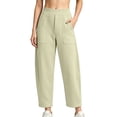 thumbnail image 2 of EOYWHK Women Barrel Leg Sweatpants High Waisted Drawstring Wide Leg Cropped Sweat Pantss with Pockets Casual Loose Fit, 2 of 8