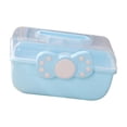 thumbnail image 4 of Caja de almacenamiento de accesorios para el cabello para niña, joyero de tocador, caja organizadora de joyería multiusos portátil para horquilla Azul Macarena Estuche de almacenamiento para lazos para el cabello, 4 of 8